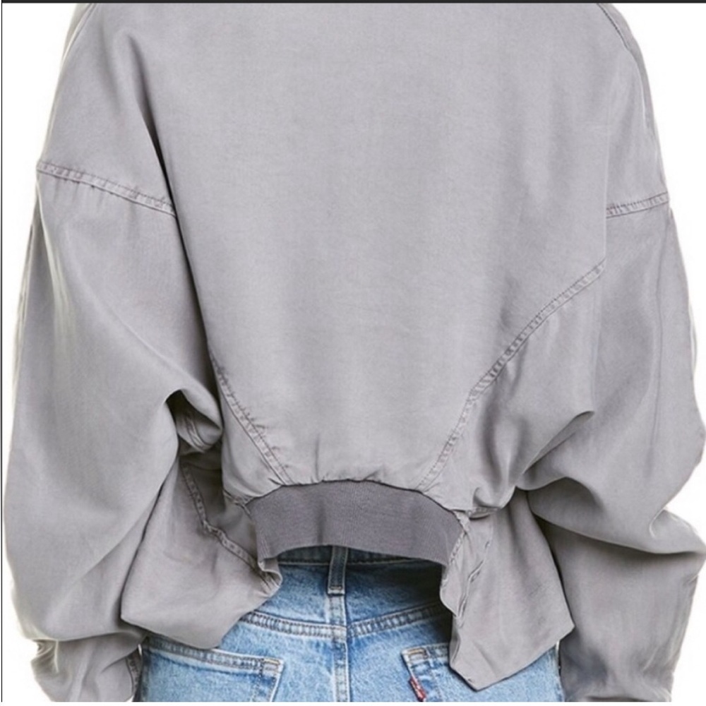 Young Fabulous & Broke Fara Cropped Jacket XSmall Open Front Dolman Sleeves Gray - Picture 2 of 9